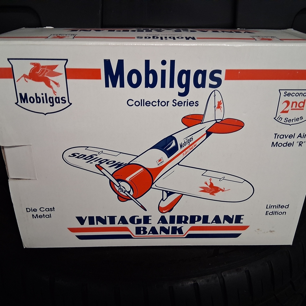 Mobilgas Vintage Airplane Bank